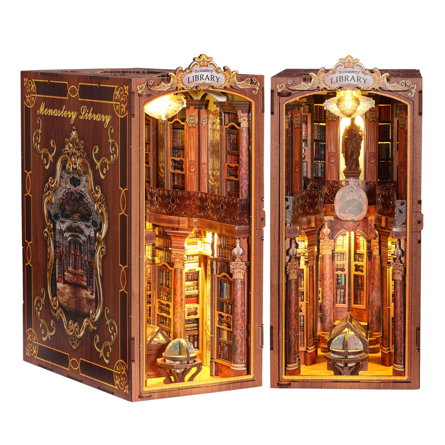 Monastery Library Book Nook Kit with LED Light