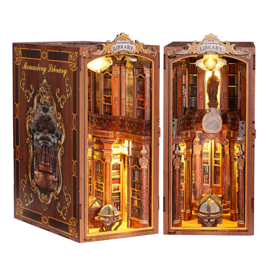 Monastery Library Book Nook Kit with LED Light