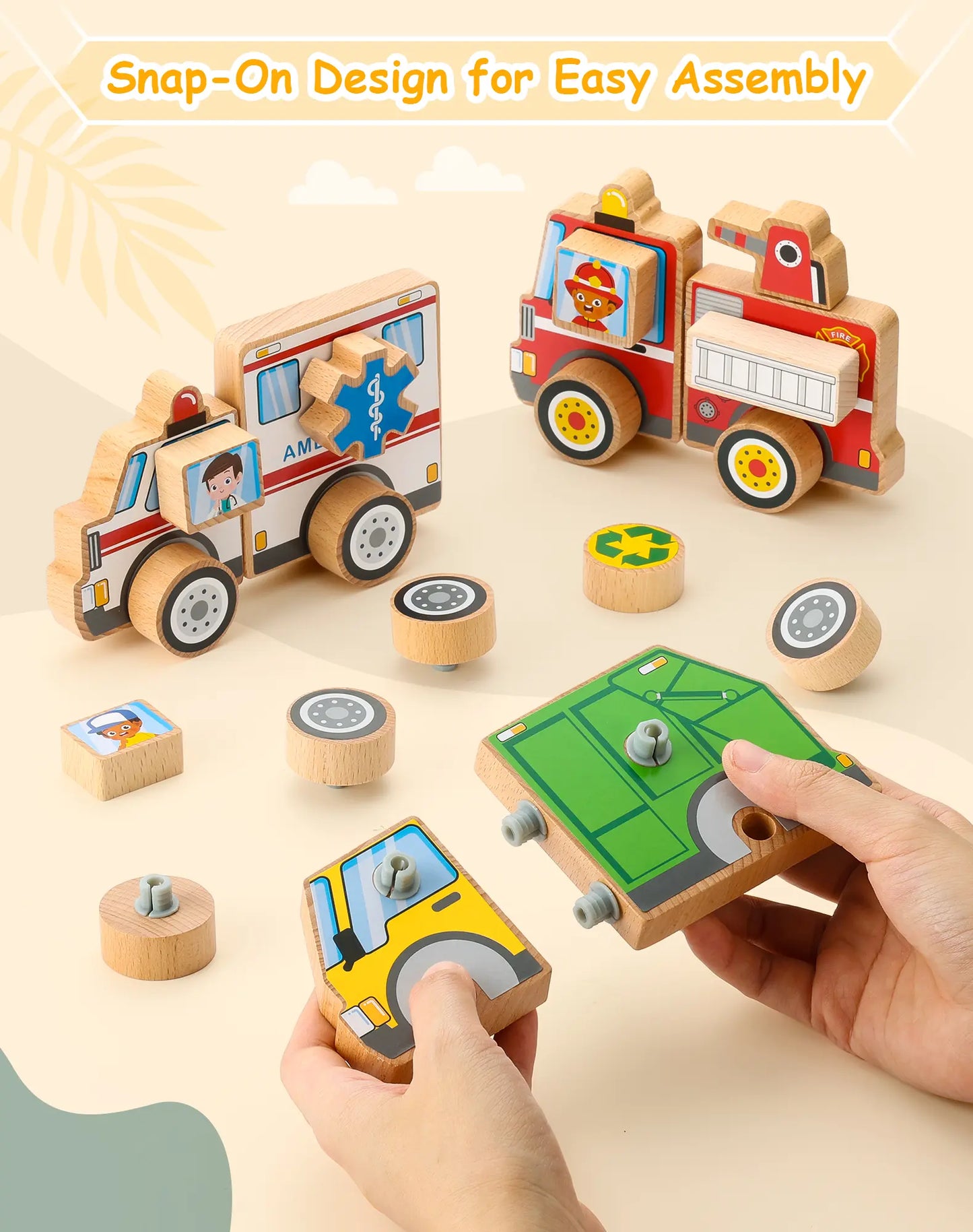 Emergency Vehicle Toys Snap & Take-Apart