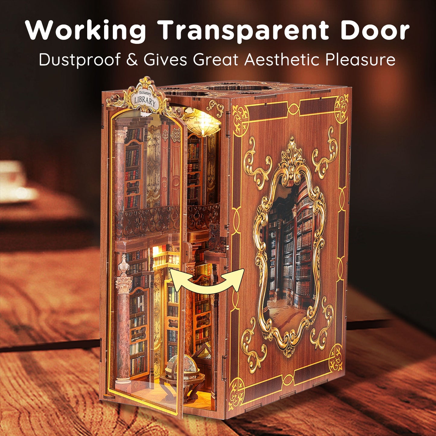 Monastery Library Book Nook Kit with LED Light