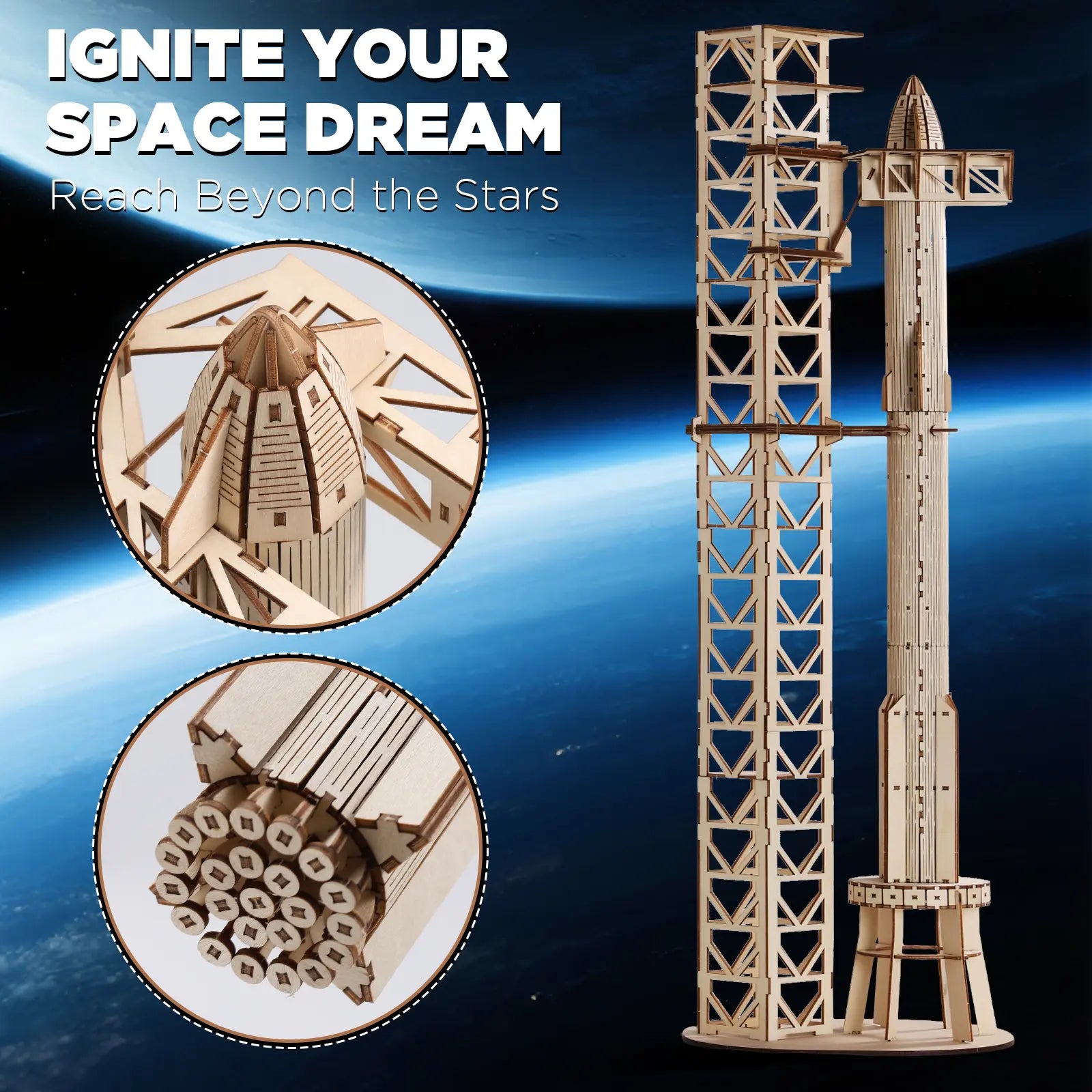 3D Puzzle Space-X Starship Super Heavy Booster | SainSmart Jr. Toys