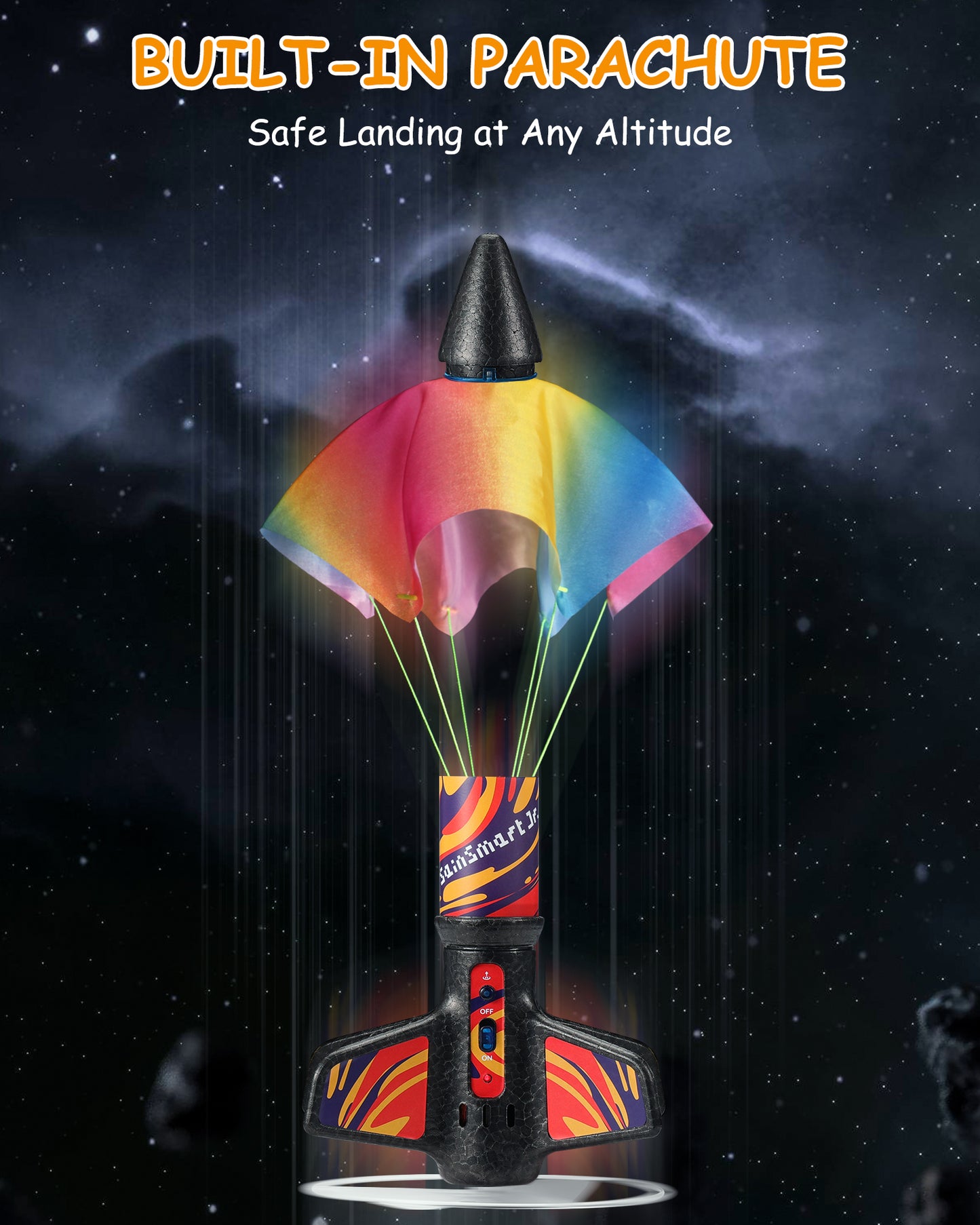 Motorized Air Rocket Toy with Flame Theme