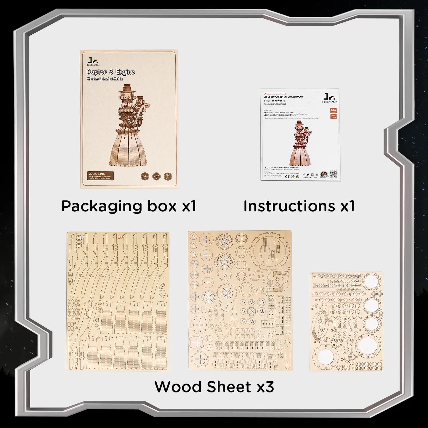 3D Puzzle SpaceX Starship Raptor 3 Engine