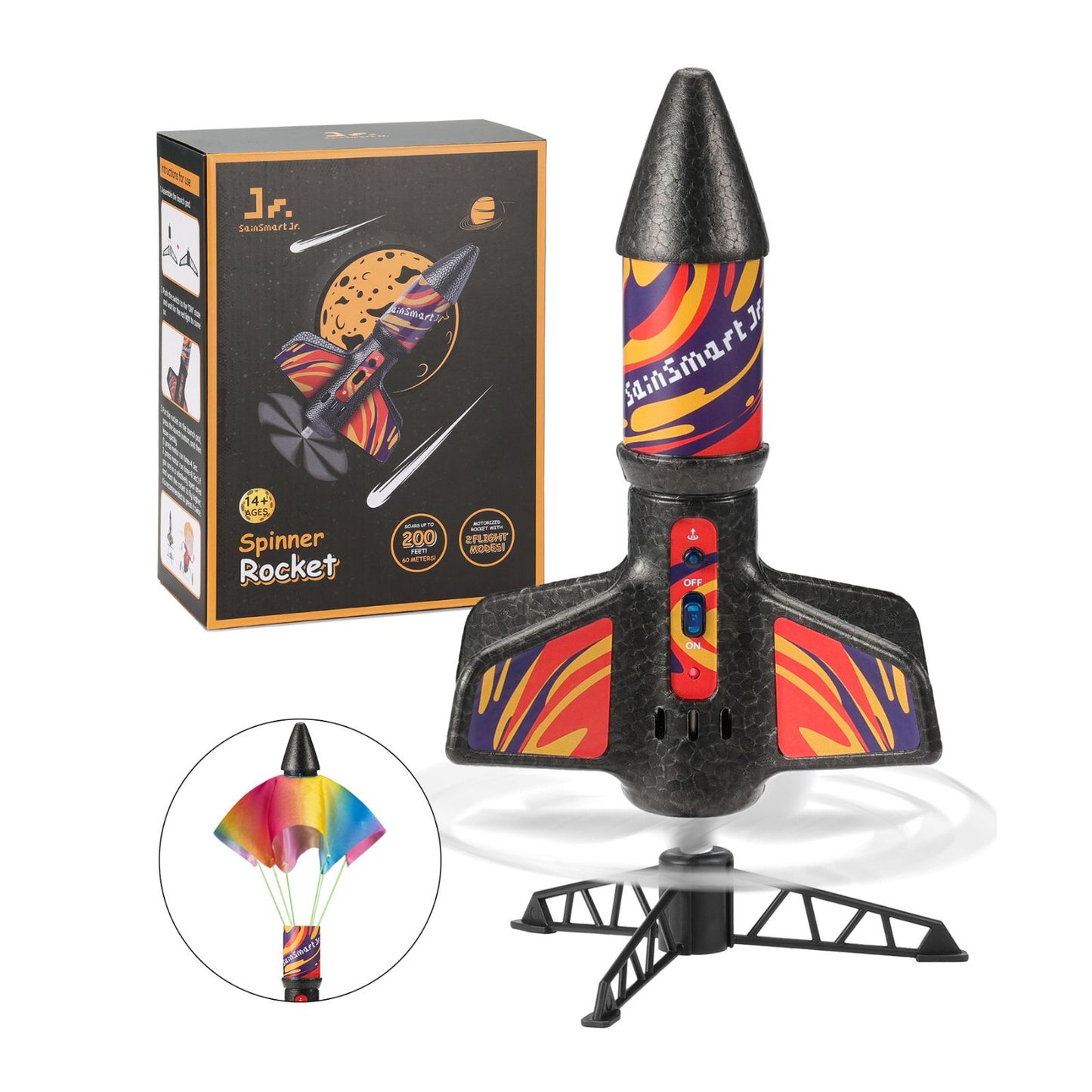 Motorized Air Rocket Toy with Flame Theme