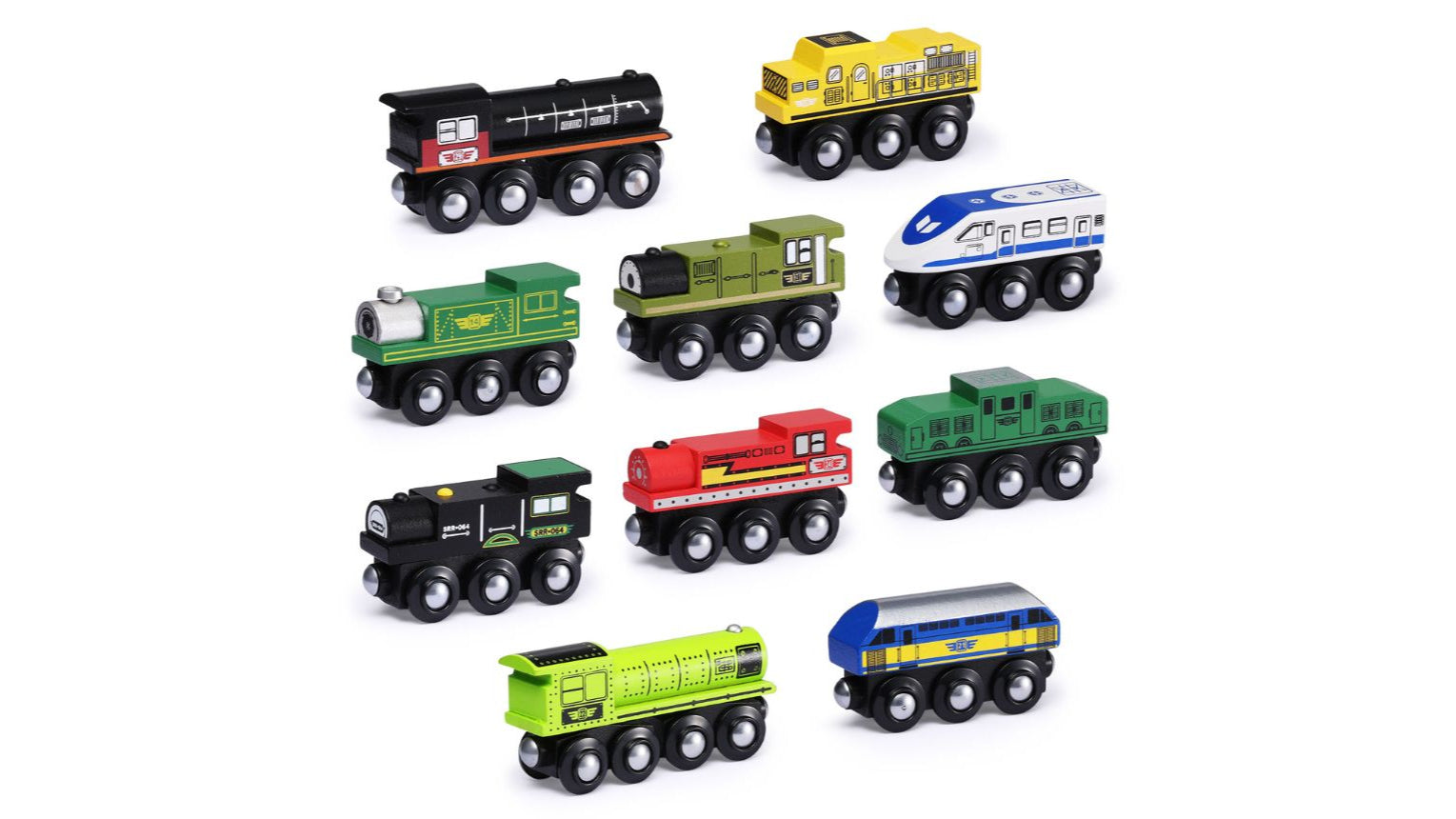 Set of toy train cars
