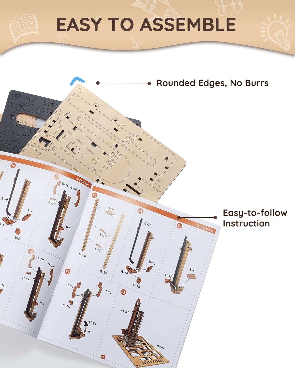 Galaxy Walk 3D Wooden Marble Run Kit