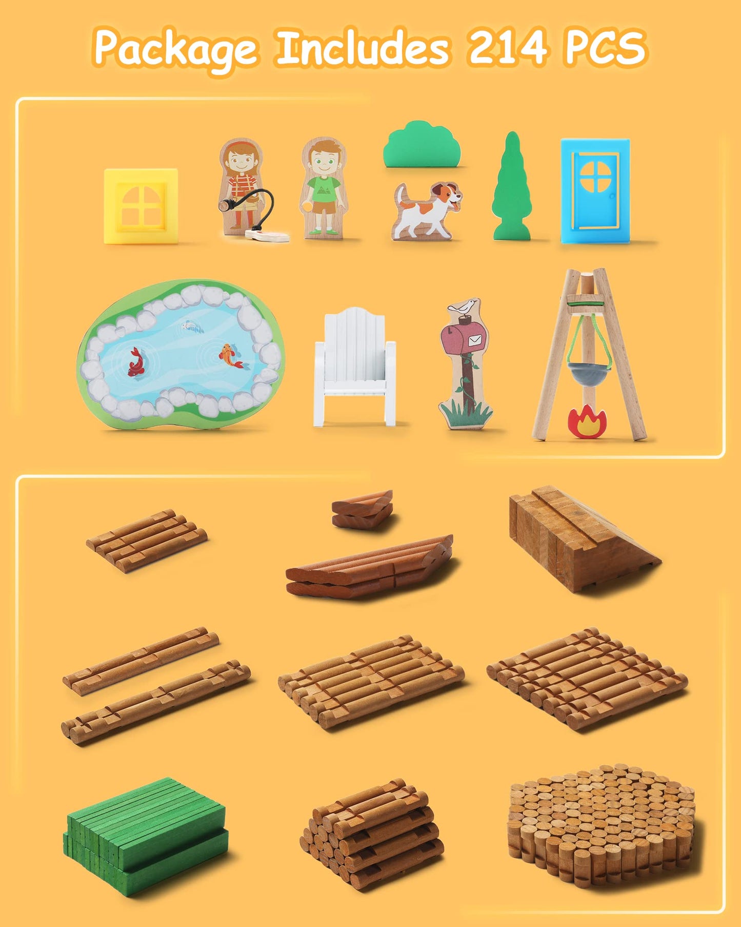 package includes 214 pcs