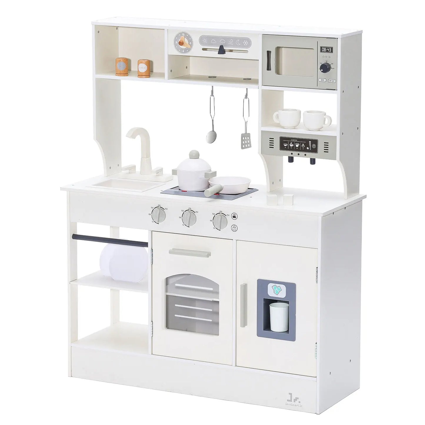 Children's play kitchen set with various accessories