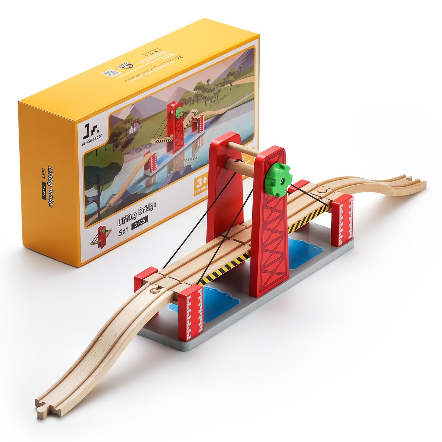 Wooden Train Set Accessories Lifting Bridge Set-1
