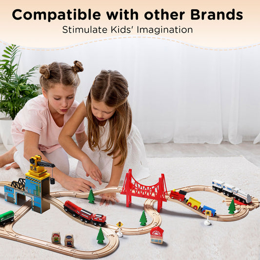wooden train sets, compatible with other brands