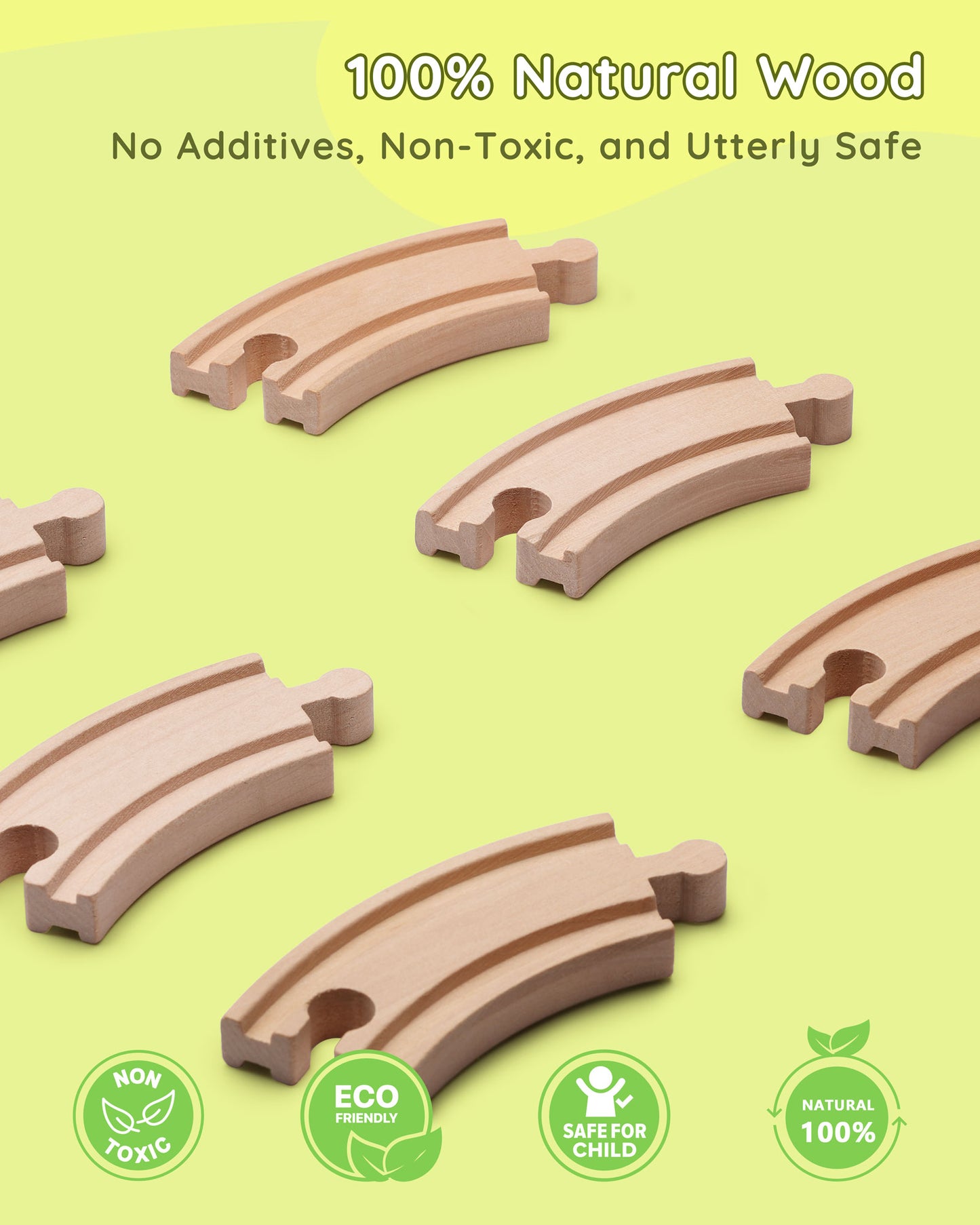 Wooden Train Set w/Crane (41 pcs) -5