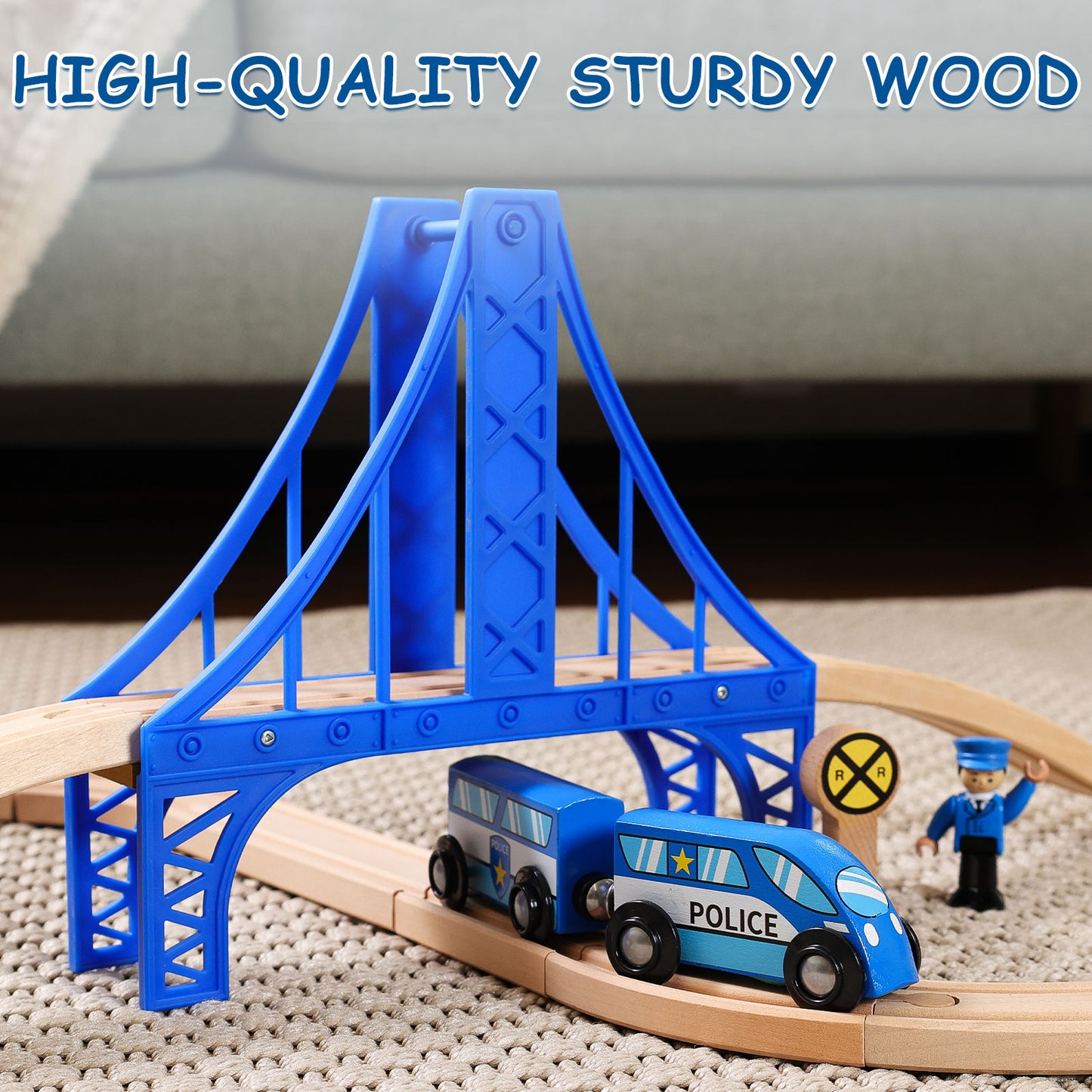 Wooden Train Sets, high quality sturdy wood