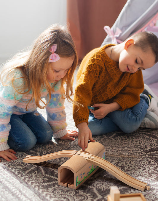 Wooden Train Track Accessories Bridge Tunnel, train sets, train toys