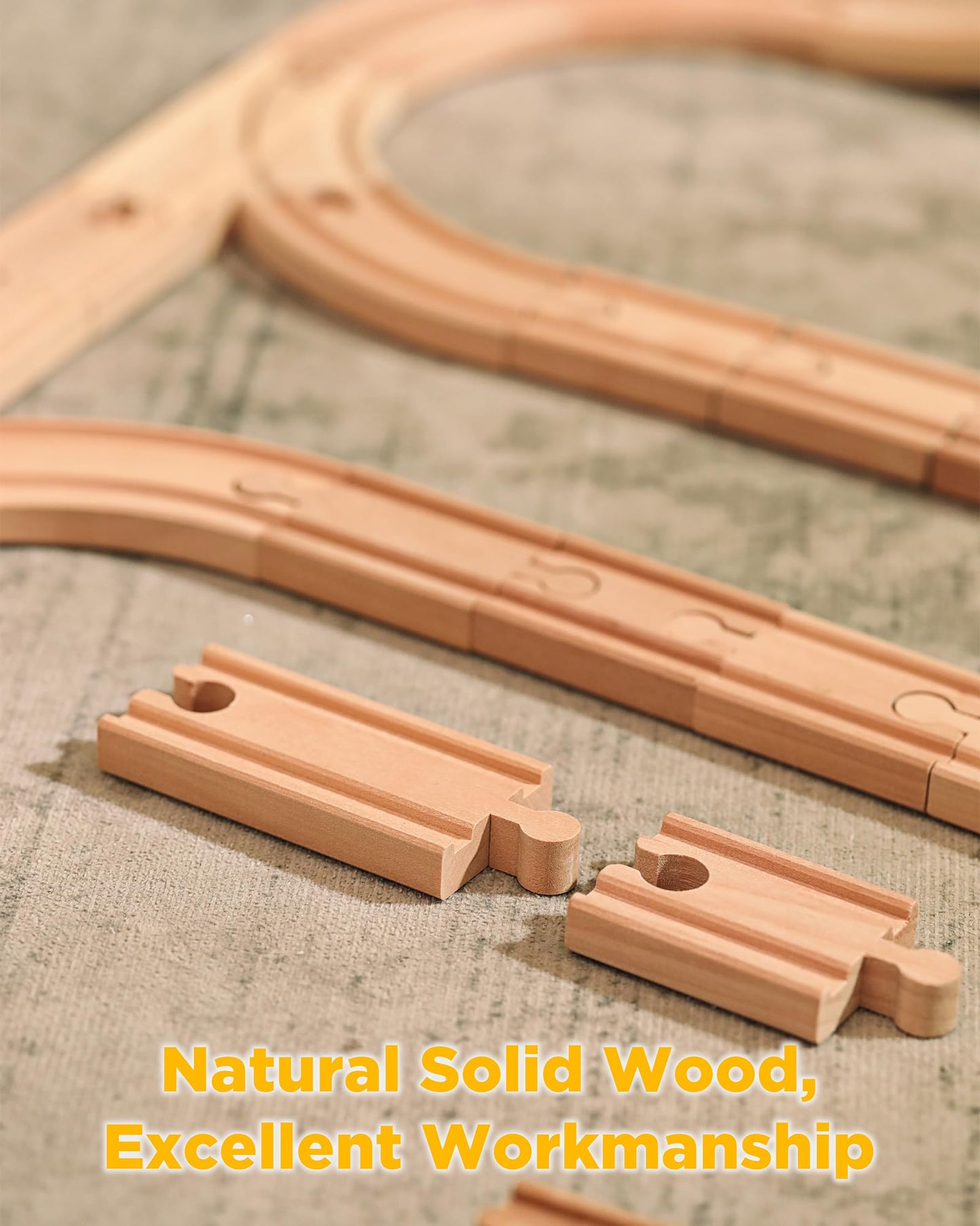 Wooden Train Track Expansion (24 pcs)-4