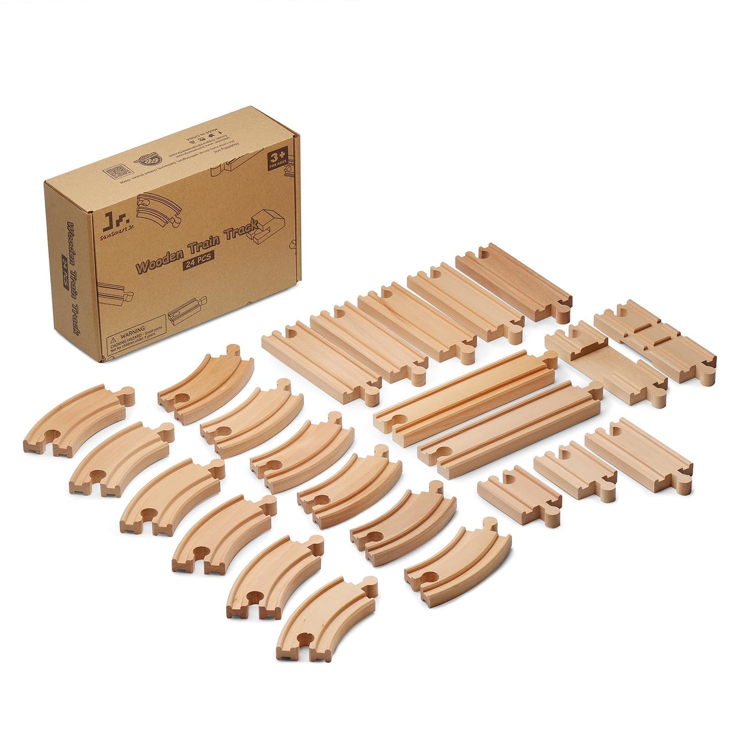 Wooden Train Track Expansion (24 pcs)-1
