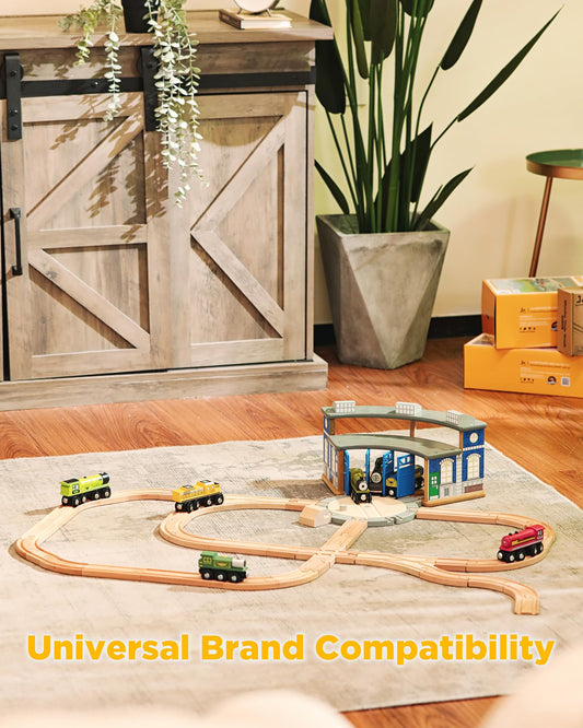 Wooden Train Track Expansion (24 pcs)-2