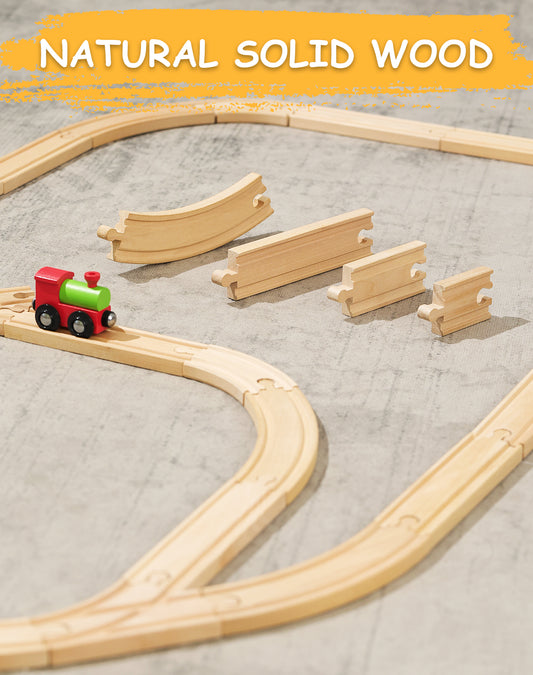 Wooden Train Track Expansion (52 pcs)-2