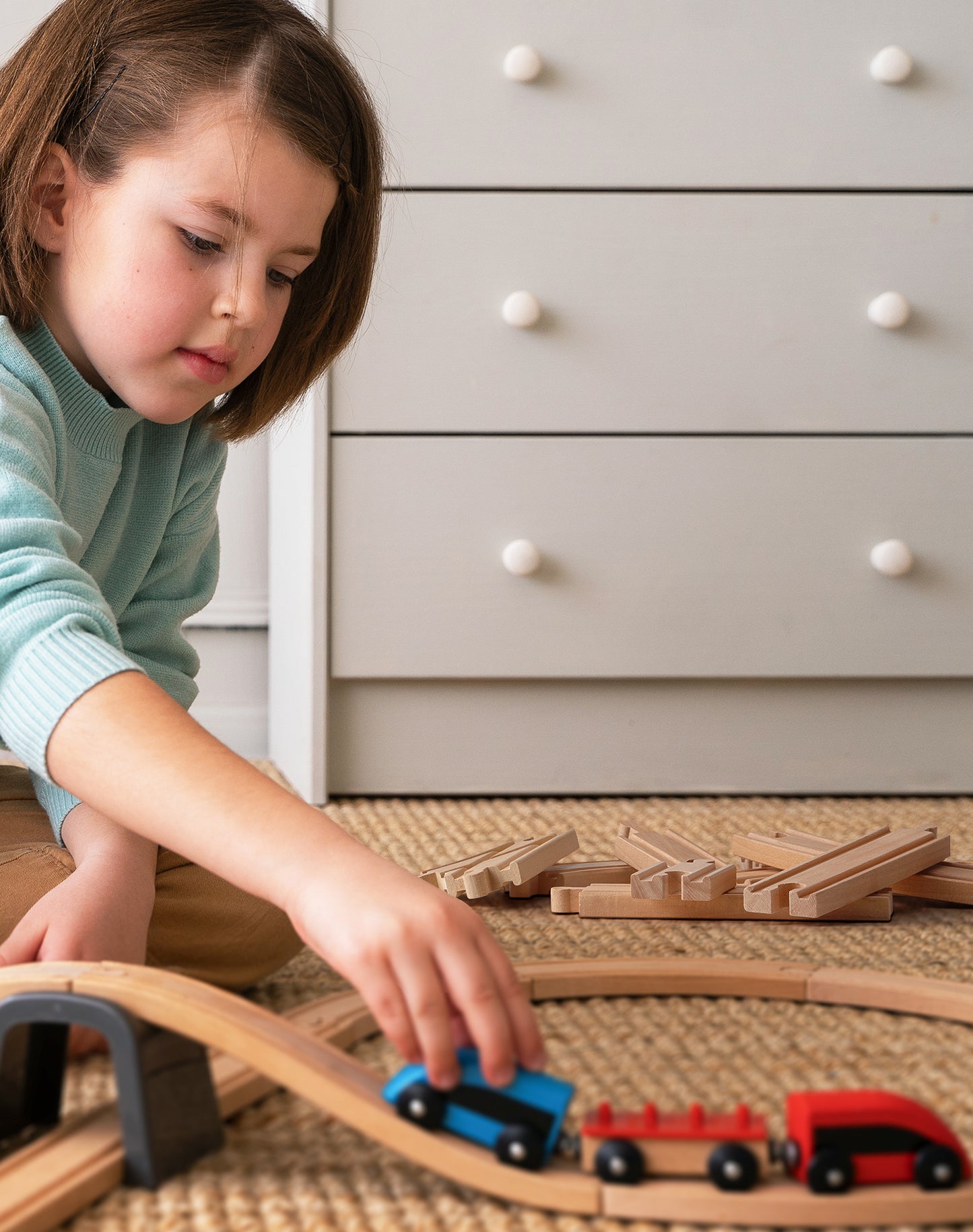 Wooden Train Track Expansion (52 pcs)-1