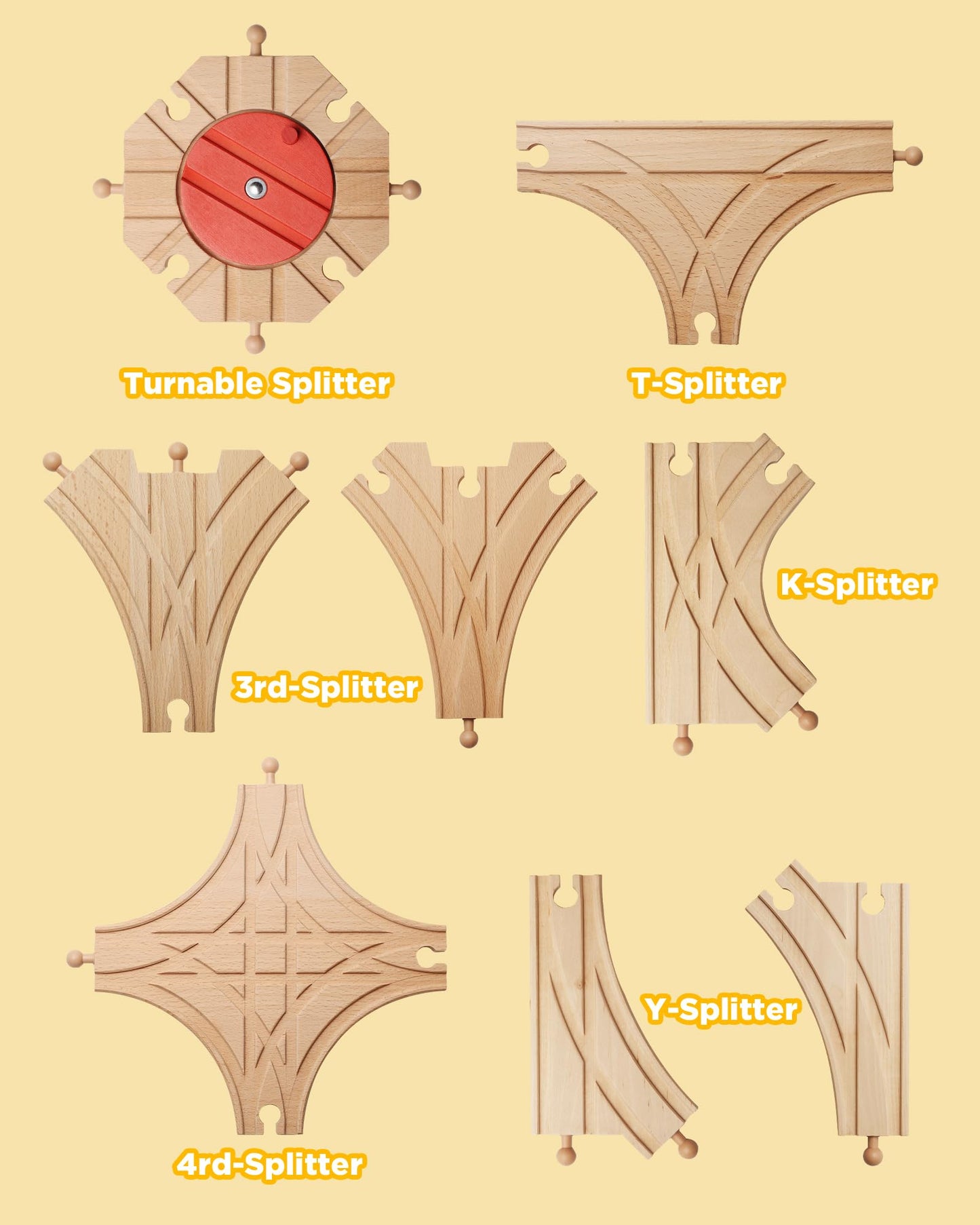 Wooden Train Track Expansion (8 pcs)-4