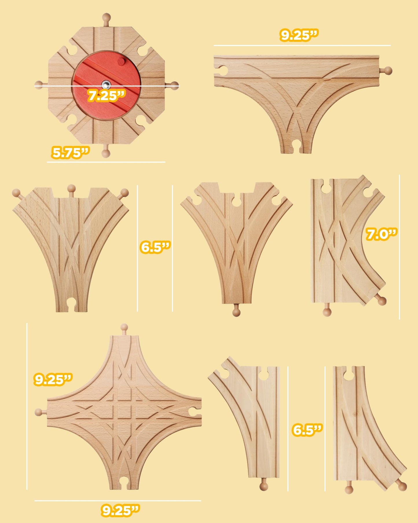 Wooden Train Track Expansion (8 pcs)-5