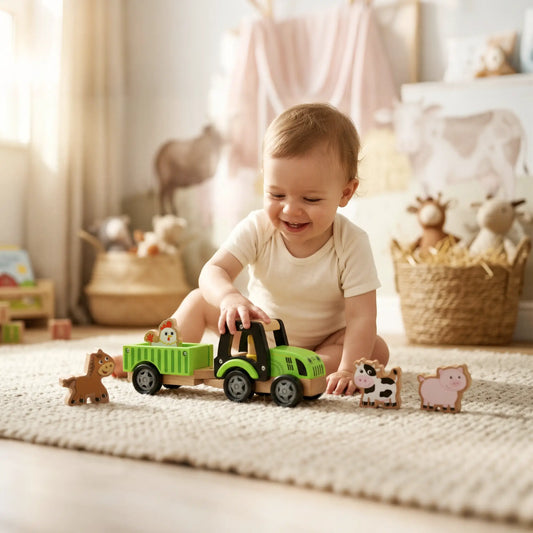 Wooden Tractor Toys for Toddlers