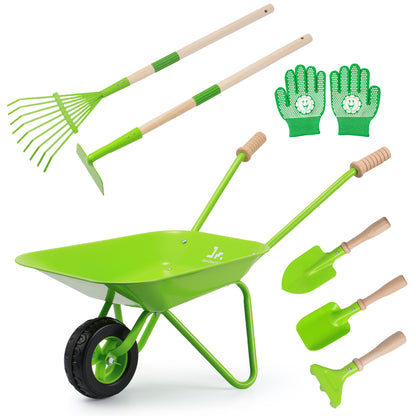 Gardening Tools Set With Wheelbarrow