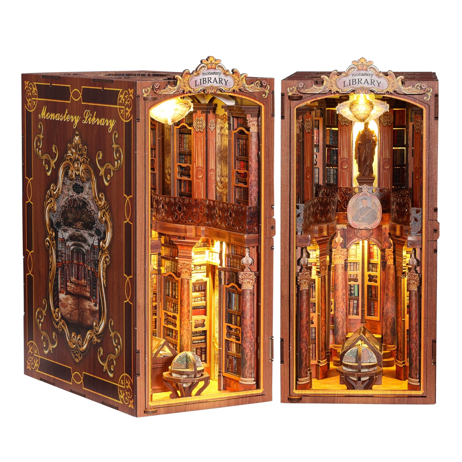 Monastery Library Book Nook Kit with LED Light
