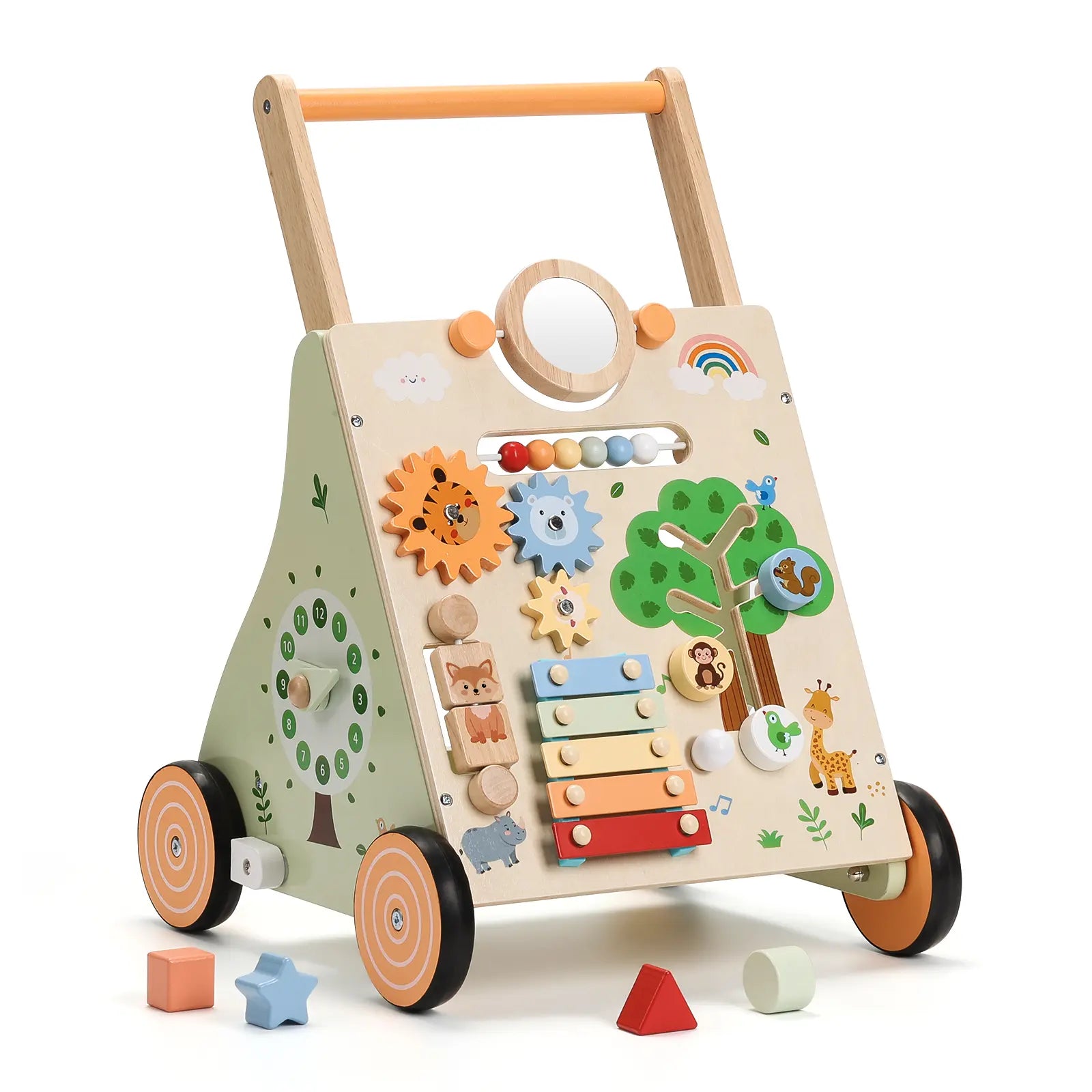 Animal-themed Wooden Baby Walker