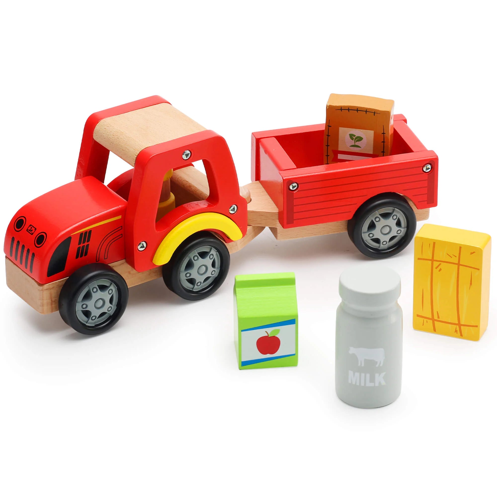 Wooden Red Tractor Toys