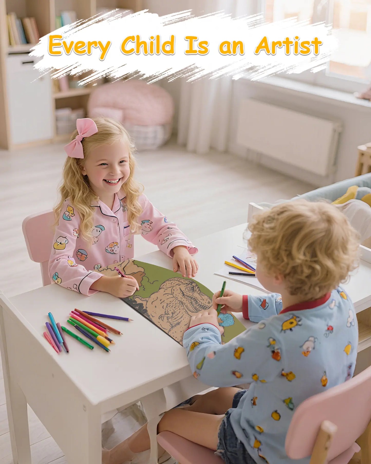 Dinosaur Toys Cardboard Track Set with Clip-on Car