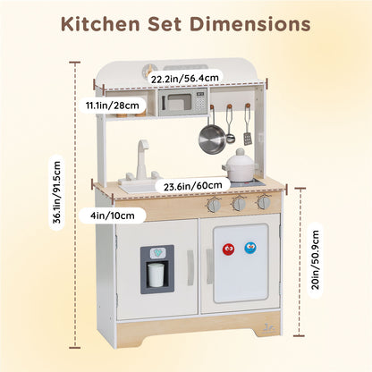 Wooden Play Kitchen Set, M Size
