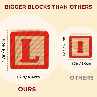 Wooden Alphabet Building Blocks