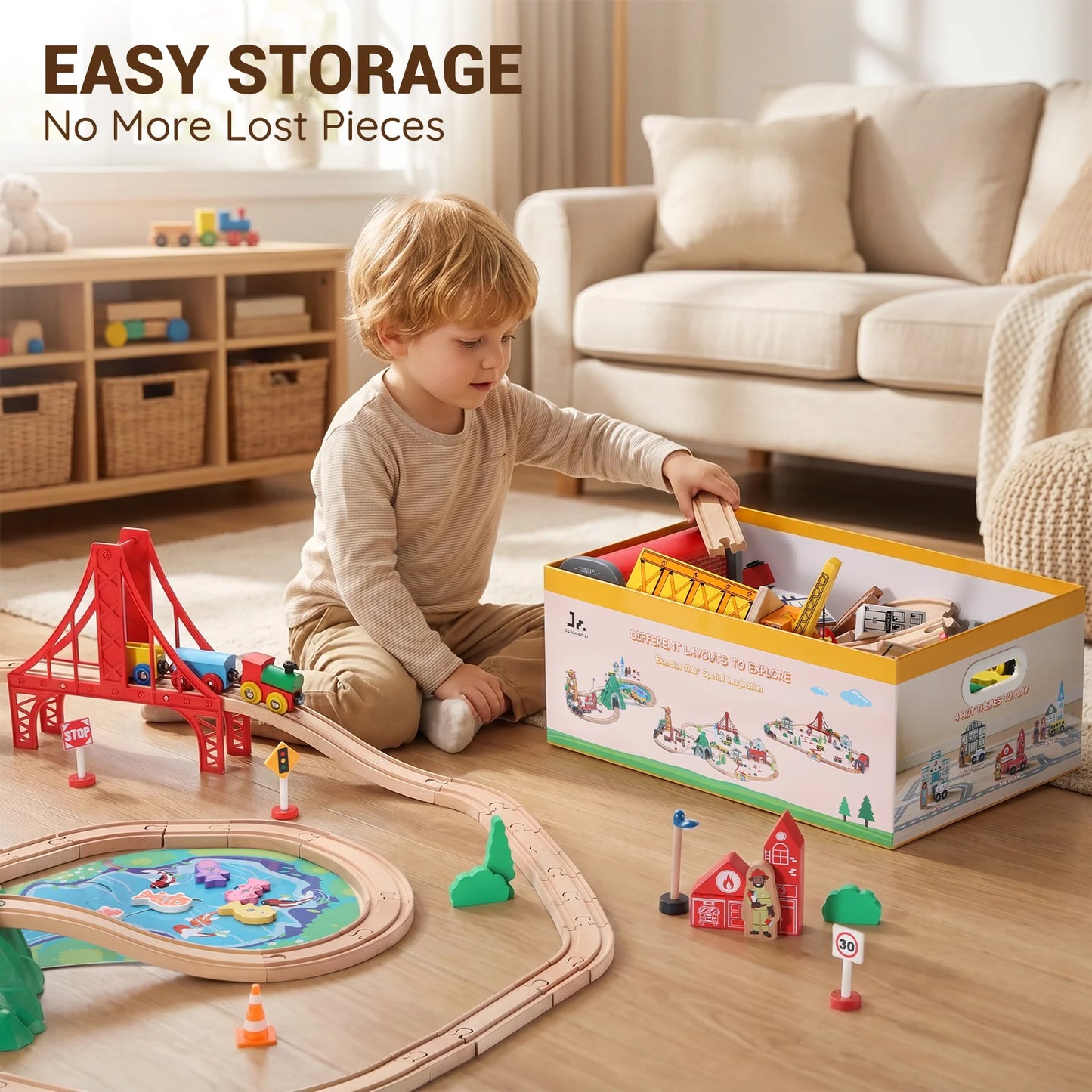 Multi-Themed Wooden Train Set