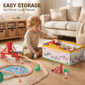 Multi-Themed Wooden Train Set