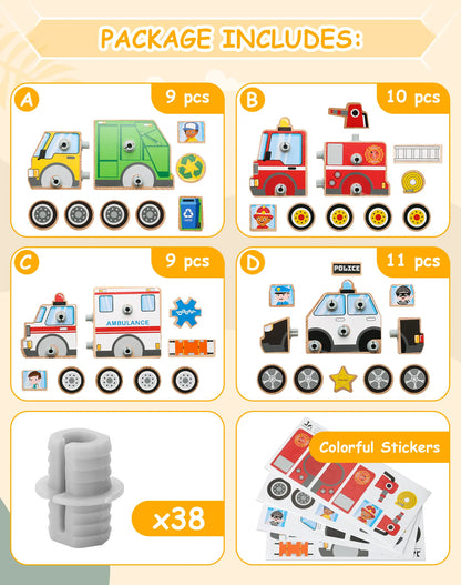 Emergency Vehicle Toys Snap & Take-Apart