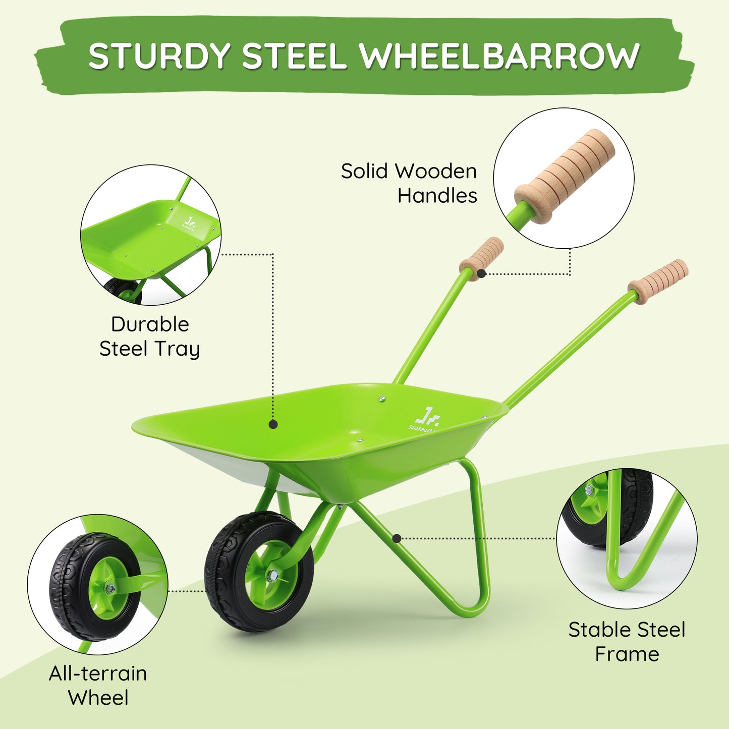 Gardening Tools Set With Wheelbarrow