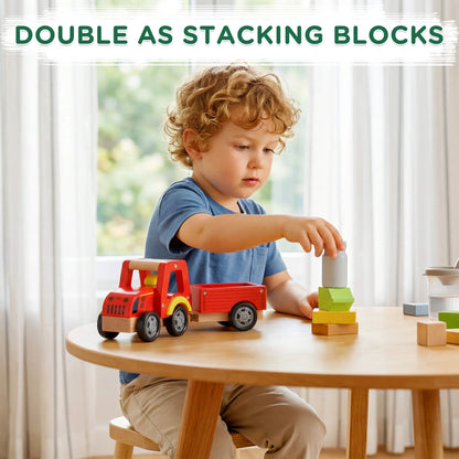 Wooden Red Tractor Toys