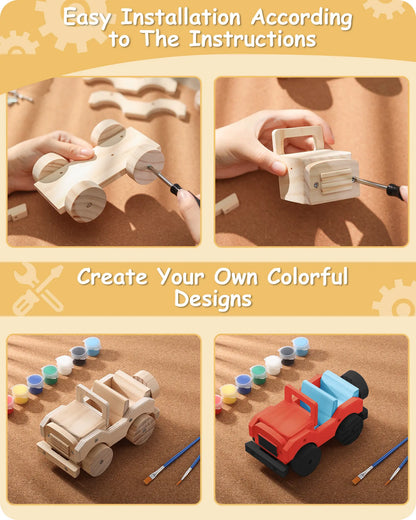 4-in-1 Woodworking Building STEM Projects Set