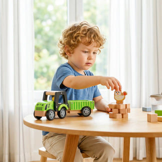 Wooden Green Tractor Toys