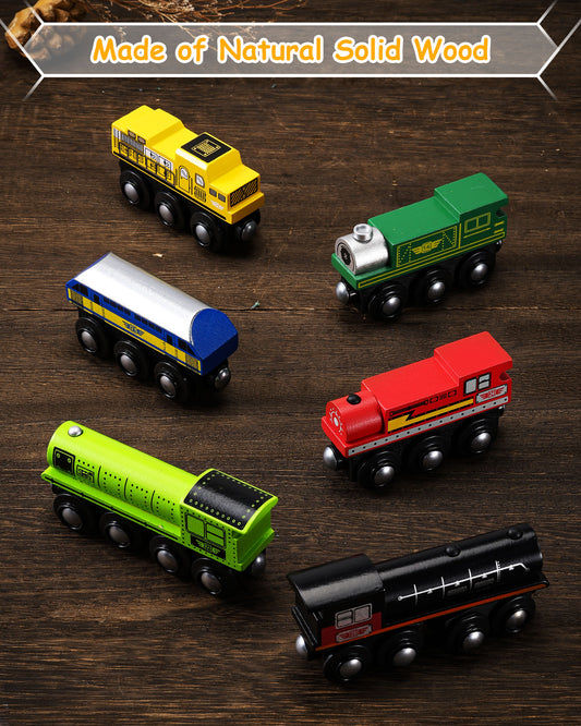 Wooden Magnetic Train Car Set (10 pcs)