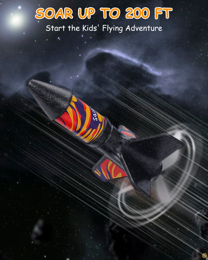 Motorized Air Rocket Toy with Flame Theme