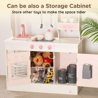 Wooden Play Kitchen Set, L Size