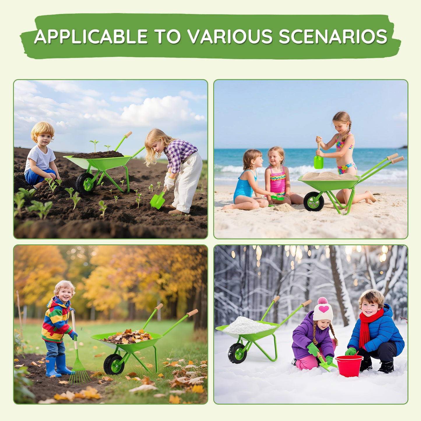 Gardening Tools Set With Wheelbarrow