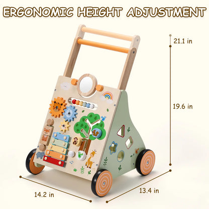 Animal-themed Wooden Baby Walker