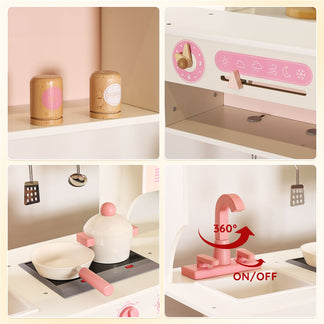 Wooden Play Kitchen Set, L Size
