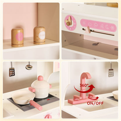 Wooden Play Kitchen Set, L Size