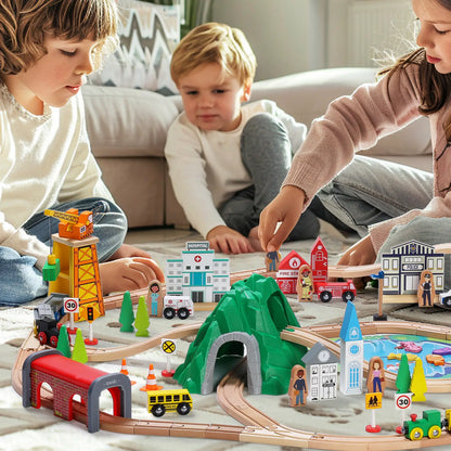 Multi-Themed Wooden Train Set