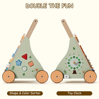 Animal-themed Wooden Baby Walker