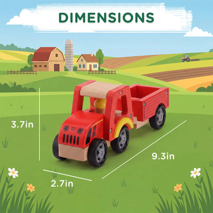 Wooden Red Tractor Toys