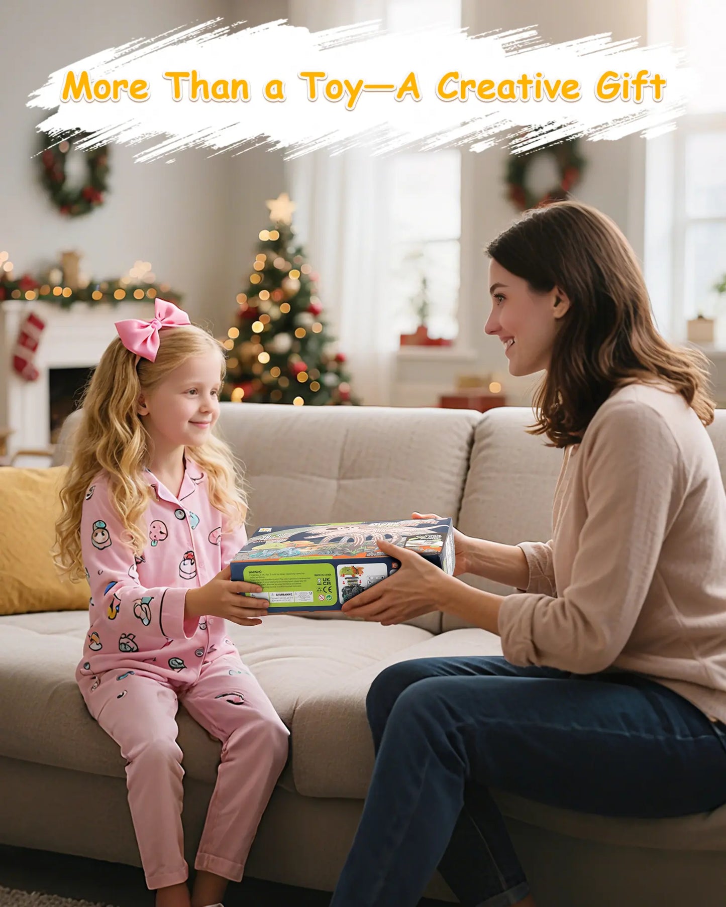 Dinosaur Toys Cardboard Track Set with Clip-on Car